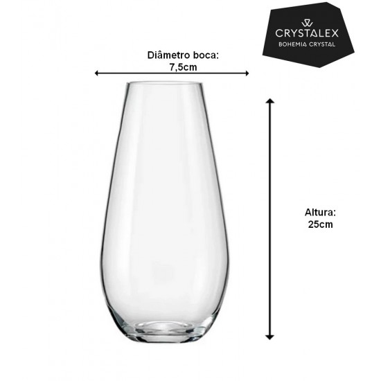 Vaso 7,5x13x25cm Em Cristal Ecológico  